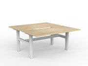 Agile Fixed Height Shared Desk 1500mm x 800mm Natural Oak White Powdercoat