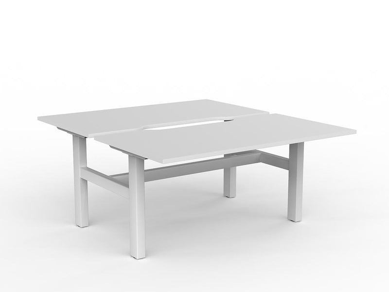 Agile Fixed Height Shared Desk 1500mm x 800mm White White Powdercoat