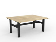 Agile Fixed Height Shared Desk 1600mm x 600mm Natural Oak Black Powdercoat