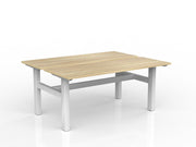 Agile Fixed Height Shared Desk 1600mm x 600mm Natural Oak White Powdercoat