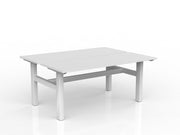 Agile Fixed Height Shared Desk 1600mm x 600mm White White Powdercoat