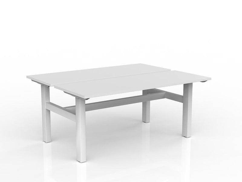 Agile Fixed Height Shared Desk 1600mm x 600mm White White Powdercoat