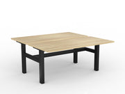 Agile Fixed Height Shared Desk 1600mm x 750mm Natural Oak Black Powdercoat