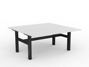 Agile Fixed Height Shared Desk 1600mm x 750mm White Black Powdercoat