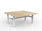 Agile Fixed Height Shared Desk 1600mm x 750mm Natural Oak White Powdercoat