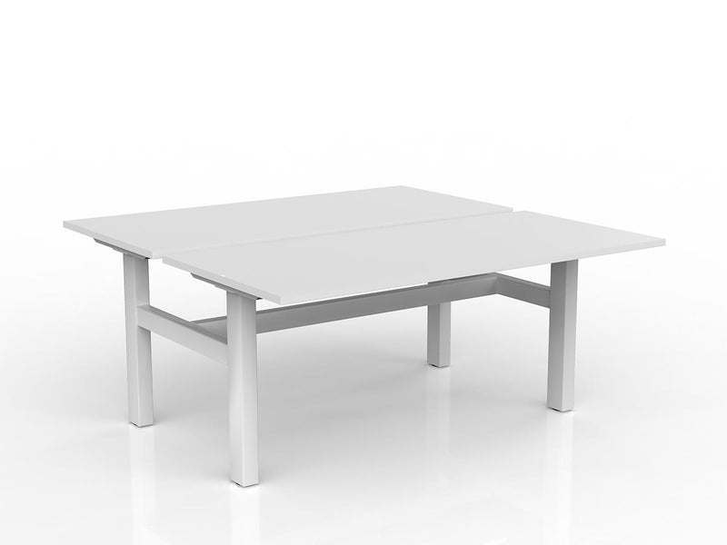 Agile Fixed Height Shared Desk 1600mm x 750mm White White Powdercoat