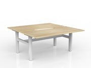Agile Fixed Height Shared Desk 1600mm x 800mm Natural Oak White Powdercoat