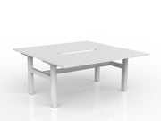 Agile Fixed Height Shared Desk 1600mm x 800mm White White Powdercoat