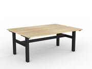 Agile Fixed Height Shared Desk 1800mm x 600mm Natural Oak Black Powdercoat