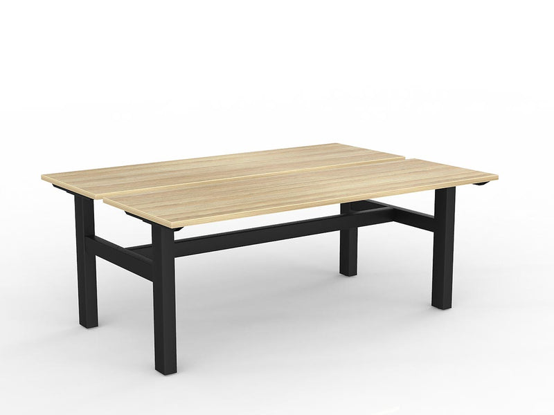 Agile Fixed Height Shared Desk 1800mm x 600mm Natural Oak Black Powdercoat