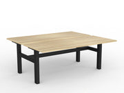 Agile Fixed Height Shared Desk 1800mm x 750mm Natural Oak Black Powdercoat