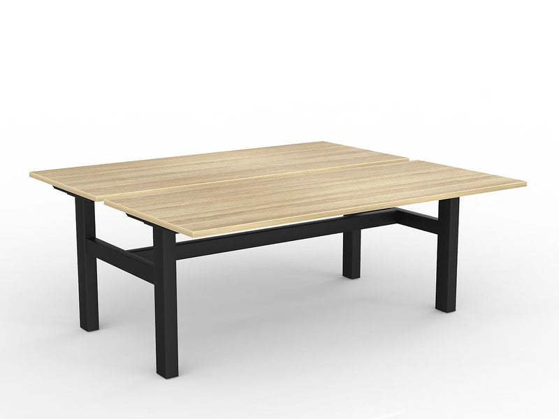 Agile Fixed Height Shared Desk 1800mm x 750mm Natural Oak Black Powdercoat