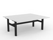 Agile Fixed Height Shared Desk 1800mm x 750mm White Black Powdercoat