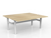 Agile Fixed Height Shared Desk 1800mm x 750mm Natural Oak White Powdercoat