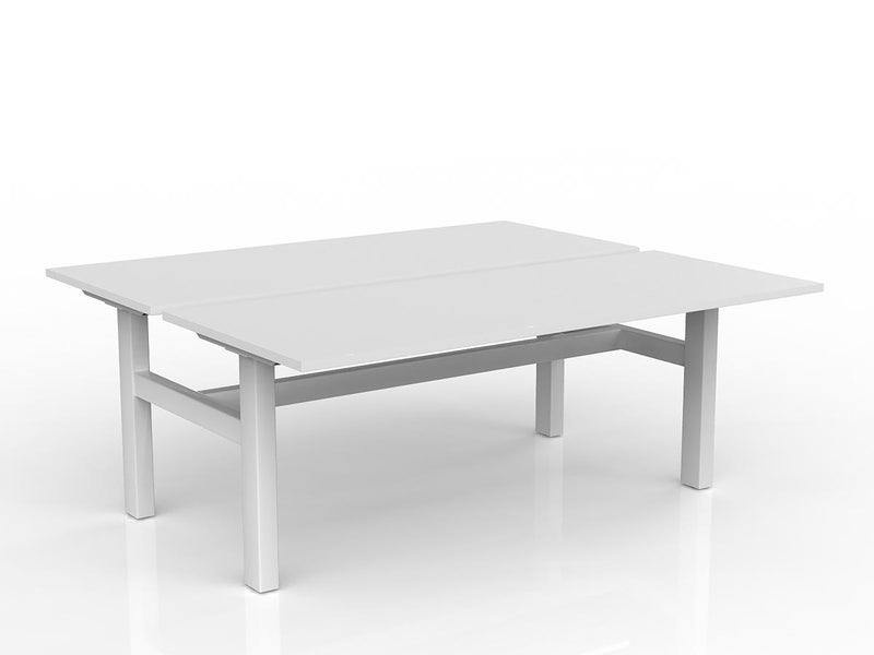 Agile Fixed Height Shared Desk 1800mm x 750mm White White Powdercoat
