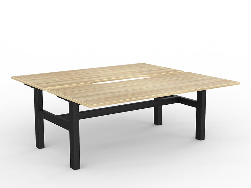 Agile Fixed Height Shared Desk 1800mm x 800mm Natural Oak Black Powdercoat