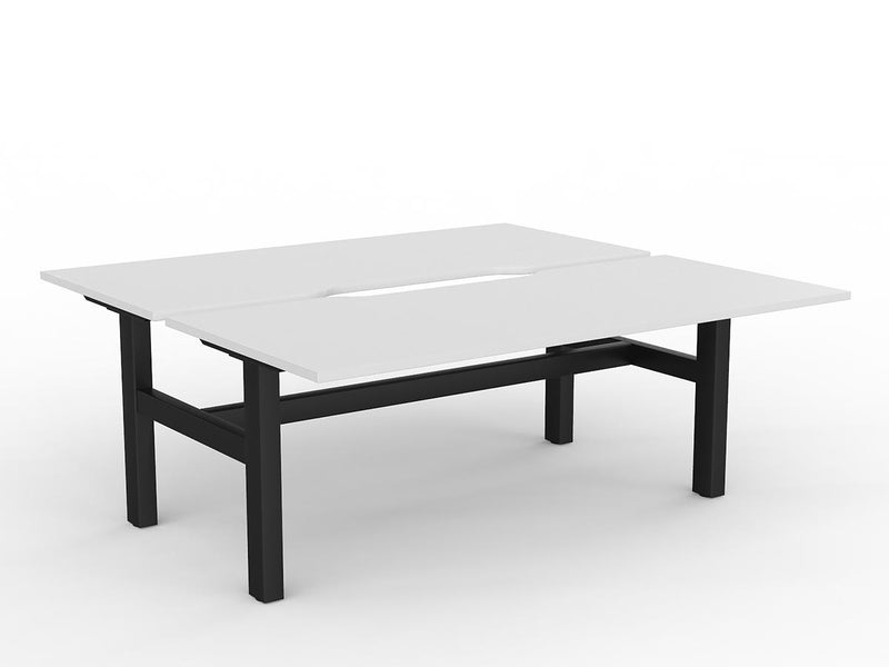 Agile Fixed Height Shared Desk 1800mm x 800mm White Black Powdercoat