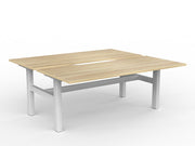 Agile Fixed Height Shared Desk 1800mm x 800mm Natural Oak White Powdercoat