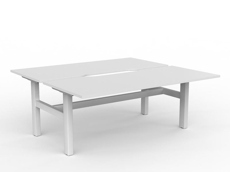 Agile Fixed Height Shared Desk 1800mm x 800mm White White Powdercoat