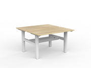 Agile Fixed Height Shared Desk With Cable Tray 1200mm x 600mm Natural Oak White Powdercoat