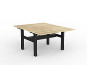 Agile Fixed Height Shared Desk With Cable Tray 1200mm x 750mm Natural Oak Black Powdercoat