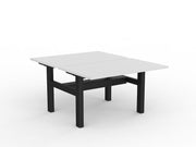 Agile Fixed Height Shared Desk With Cable Tray 1200mm x 750mm White Black Powdercoat