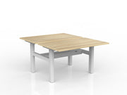 Agile Fixed Height Shared Desk With Cable Tray 1200mm x 750mm Natural Oak White Powdercoat