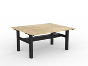 Agile Fixed Height Shared Desk With Cable Tray 1500mm x 600mm Natural Oak Black Powdercoat