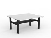 Agile Fixed Height Shared Desk With Cable Tray 1500mm x 600mm White Black Powdercoat