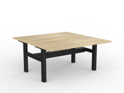 Agile Fixed Height Shared Desk With Cable Tray 1500mm x 750mm Natural Oak Black Powdercoat