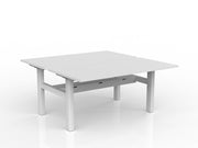 Agile Fixed Height Shared Desk With Cable Tray 1500mm x 750mm White White Powdercoat