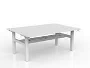 Agile Fixed Height Shared Desk With Cable Tray 1800mm x 600mm White White Powdercoat