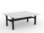 Agile Fixed Height Shared Desk With Cable Tray 1800mm x 750mm White Black Powdercoat