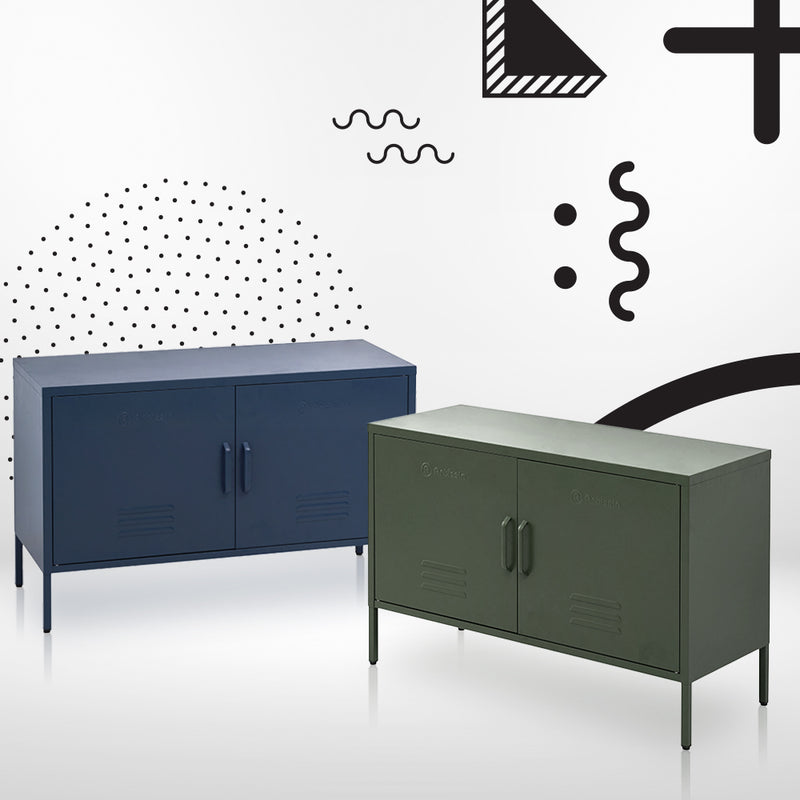 ArtissIn Base Metal Locker Storage Shelf Organizer Cabinet Buffet Sideboard