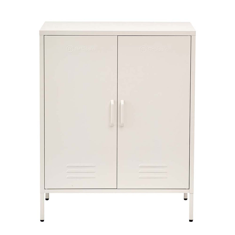ArtissIn Sweetheart Metal Locker Storage Shelf Organizer Cabinet Buffet Sideboard White