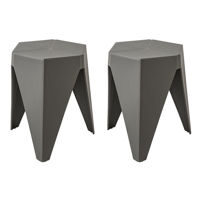ArtissIn Set of 2 Puzzle Stool Plastic Stacking Stools Chair Outdoor Indoor