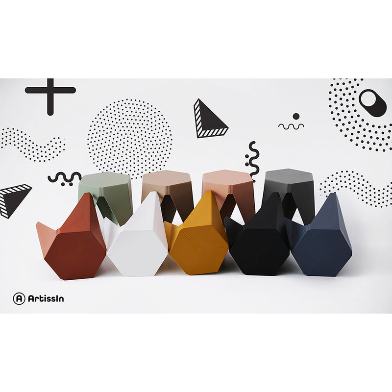 ArtissIn Set of 2 Puzzle Stool Plastic Stacking Stools Chair Outdoor Indoor