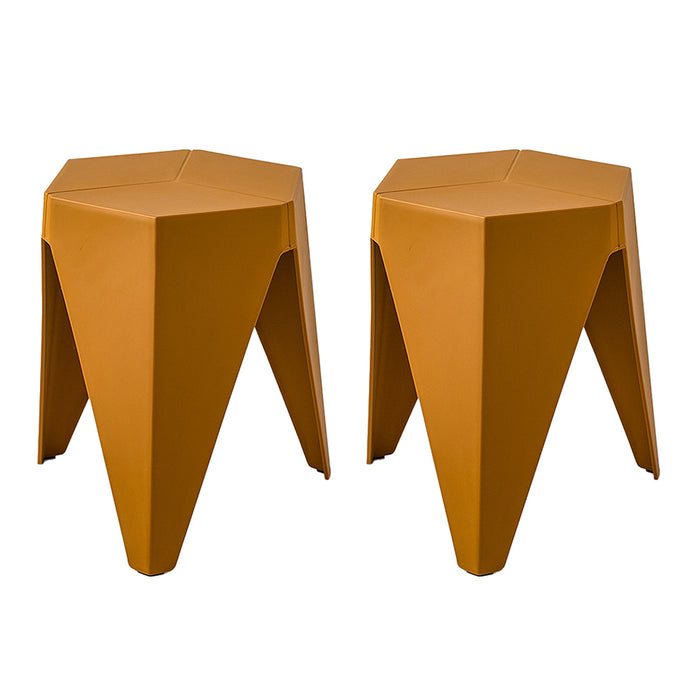 ArtissIn Set of 2 Puzzle Stool Plastic Stacking Stools Chair Outdoor Indoor