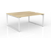 Anvil 2-User Double Sided Workspace 1600mm x 600mm Natural Oak White Powdercoat