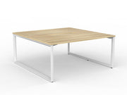Anvil 2-User Double Sided Workspace 1600mm x 800mm Natural Oak White Powdercoat
