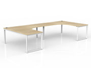 Anvil 2-User 90° Workspace 1800mm x 1800mm x 750mm Natural Oak White Powdercoat