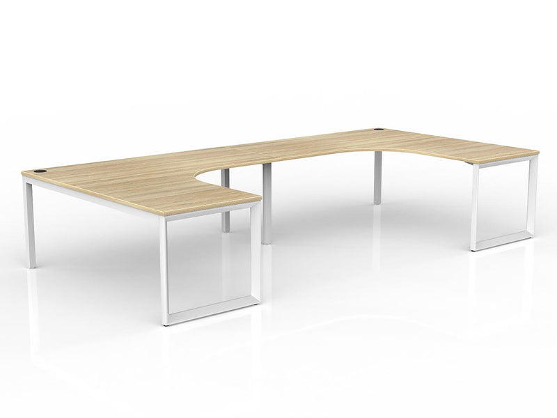 Anvil 2-User 90° Workspace 1800mm x 1800mm x 750mm Natural Oak White Powdercoat