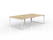 Anvil 4-User Double Sided Workspace 1200mm x 600mm Natural Oak White Powdercoat