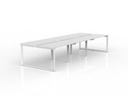 Anvil 6-User Double Sided Workspace 1200mm x 600mm White White Powdercoat