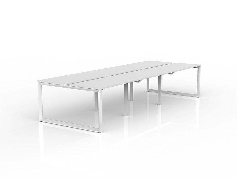 Anvil 6-User Double Sided Workspace 1200mm x 600mm White White Powdercoat