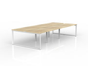 Anvil 6-User Double Sided Workspace 1200mm x 750mm Natural Oak White Powdercoat