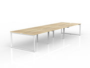 Anvil 6-User Double Sided Workspace 1500mm x 600mm Natural Oak White Powdercoat