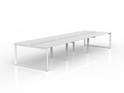 Anvil 6-User Double Sided Workspace 1500mm x 600mm White White Powdercoat