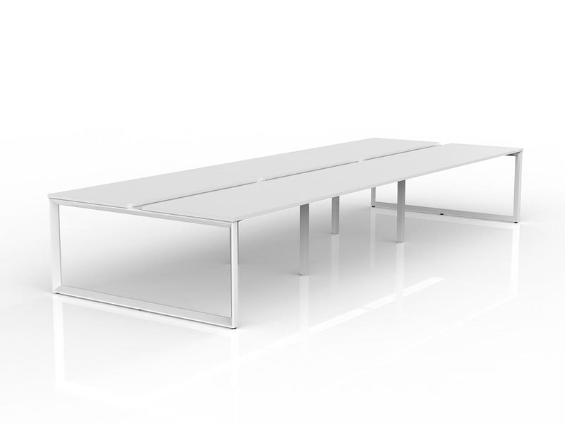 Anvil 6-User Double Sided Workspace 1500mm x 750mm White White Powdercoat