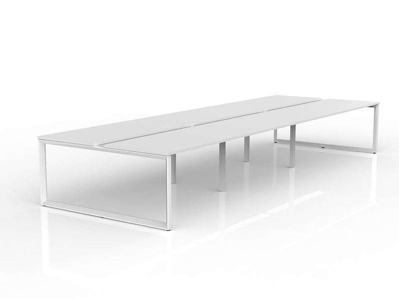 Anvil 6-User Double Sided Workspace 1600mm x 750mm White White Powdercoat